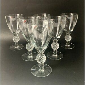 6 Morgantown Golf Ball Wine Glasses Cocktail Goblets Vintage Barware